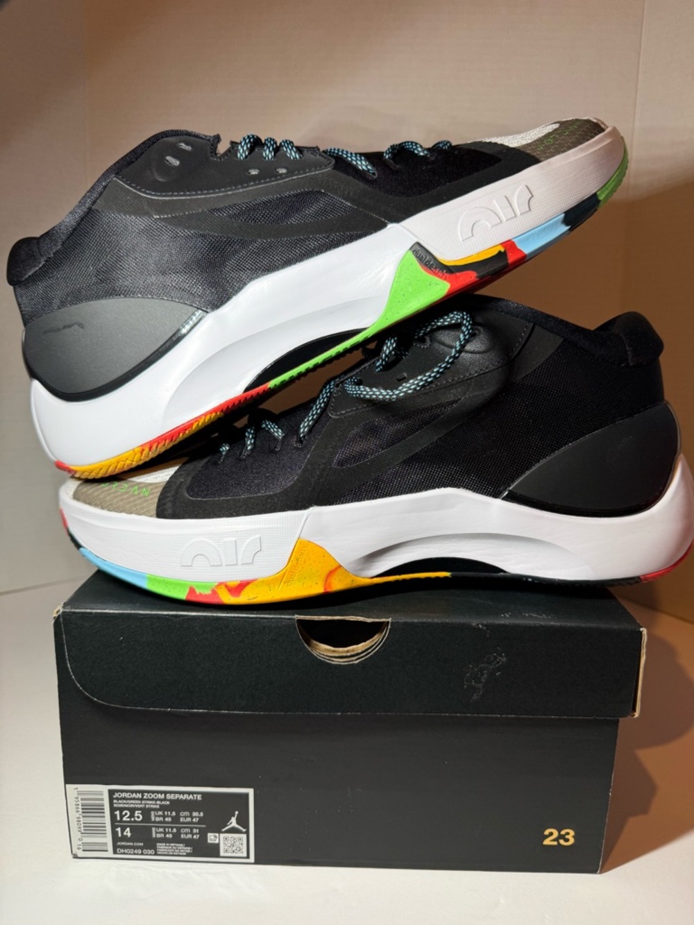 Jordan Men's Athletic Shoes - Black with Multicolor Accents